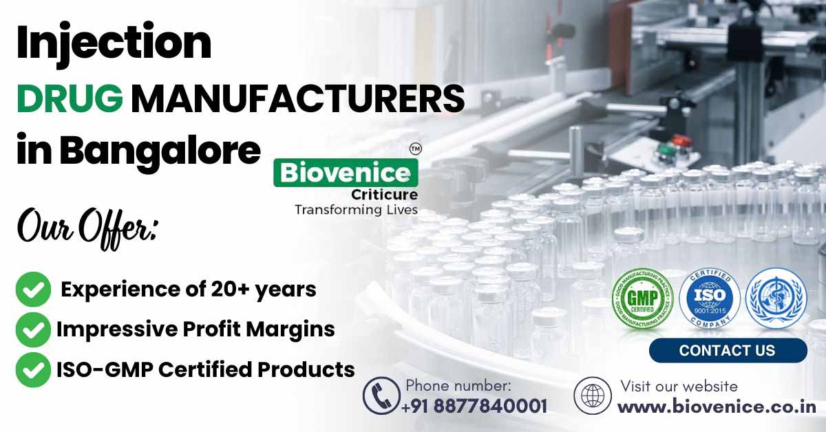 Revolutionise your injectable business by joining the top injectable drug manufacturers in Bangalore, Biovenice Criticure | Biovenice Criticure